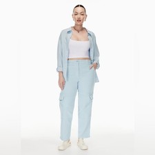 Aritzia Wilfred Free Maeve cropped cargo pants light blue twill size 4