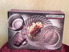 VINTAGE RARE NEW IN BOX 1992 CROWN CORNING 16 PIECE SWIRL DINNERWARE SET