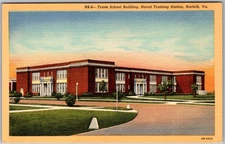 Vintage Linen Postcard Naval Training Station, Norfolk VA Norfolk, VA 1940s