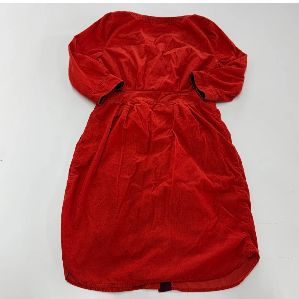 Vestido Maeve Anthropologie Mujer 8 Naranja Rojo Anaheim Pana Botón Delantero Midi Foto 4 de 4