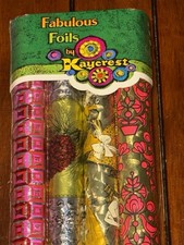 Vintage Christmas Wrapping Paper Fabulous Foils 4 Rolls Nos 1970s Retro Kaycrest