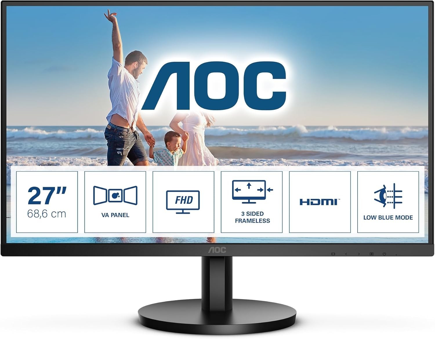 AOC Monitor 27B3HM 27 pollici 1920x1080, FHD, 75Hz, HDMI