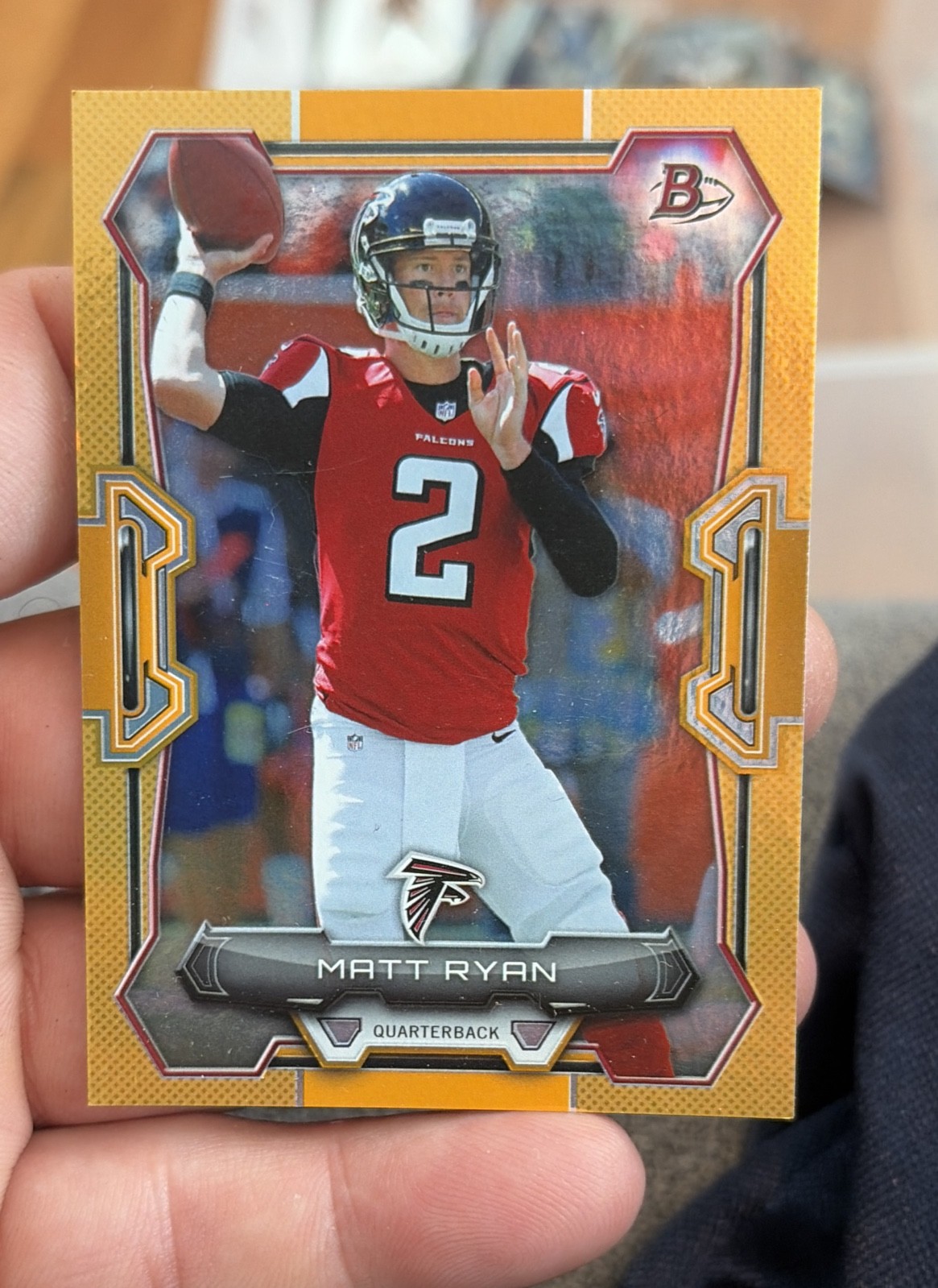 2015 Bowman - Matt Ryan #14 Orange Rainbow Foil /50 50/50 book end