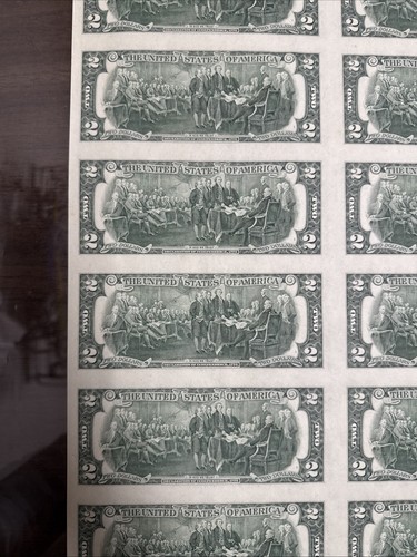 1995 $2 Atlanta District Star Notes Uncut 16 Subject Sheet FR 1936-F* - Picture 17 of 20