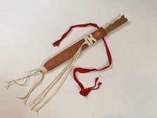 Latin American Handcrafted Kids Toy Wooden Sword w Genuine Leather Sheath