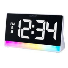Digital Alarm Clock LED Color Changing USB Port Dual Alarm Mood Light Display