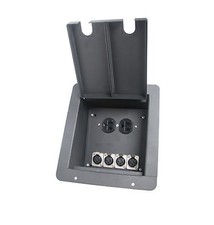 Elite Core Audio Stage Floor Box w/4 XLR Female Mic Connectors  AC Outlets