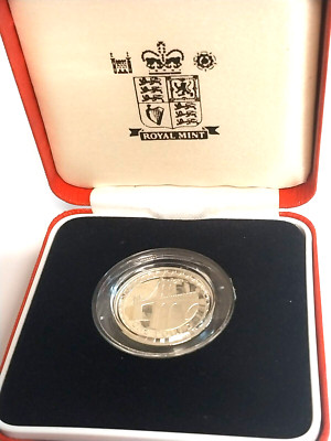 2005 Silber 925 PP Piedfort One Pound Münze mit der Menai Strait Bridge