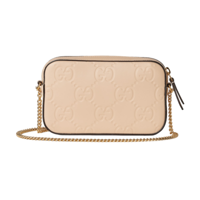 GUCCI Super Mini GG $1490 Light Beige Leather Shoulder Bag New