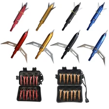 48pc Retracted 402 Stainless Steel Blade Broadheads Compound Crossbow Arrow Tips