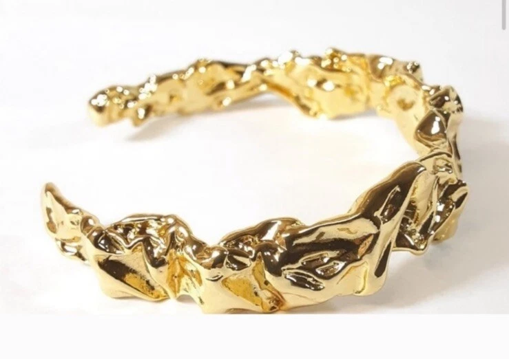 Brazalete Brazalete Ámbar Sceats Esmery Chapado en Oro 24K Latón Nuevo Con Bolsa para el Polvo Foto 3 de 4