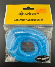 Computer cable spiral cable wrap UV reactive blue, brand new, 4 foot length