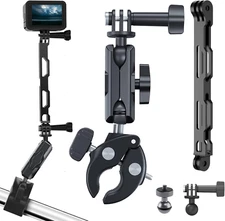 Bike Motorcycle Handlebar Clamp Mount + Extension Rod + Phone Holder Accessories