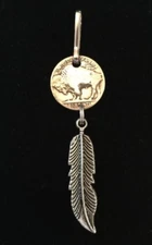 Authentic Buffalo Nickel Zipper Pull!  Jacket Handbag Purse Charm!  Us Seller!