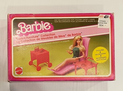 Barbie Dream furnititure Patio Recliner & Service Cart Canadian box Mattel 80's