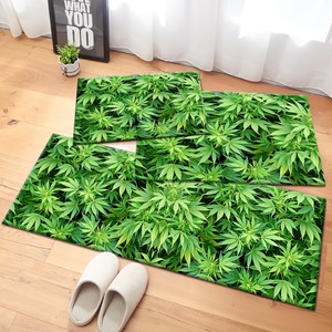Green Marijuana Leaves Area Rugs Cannabis Plant Bedroom ...