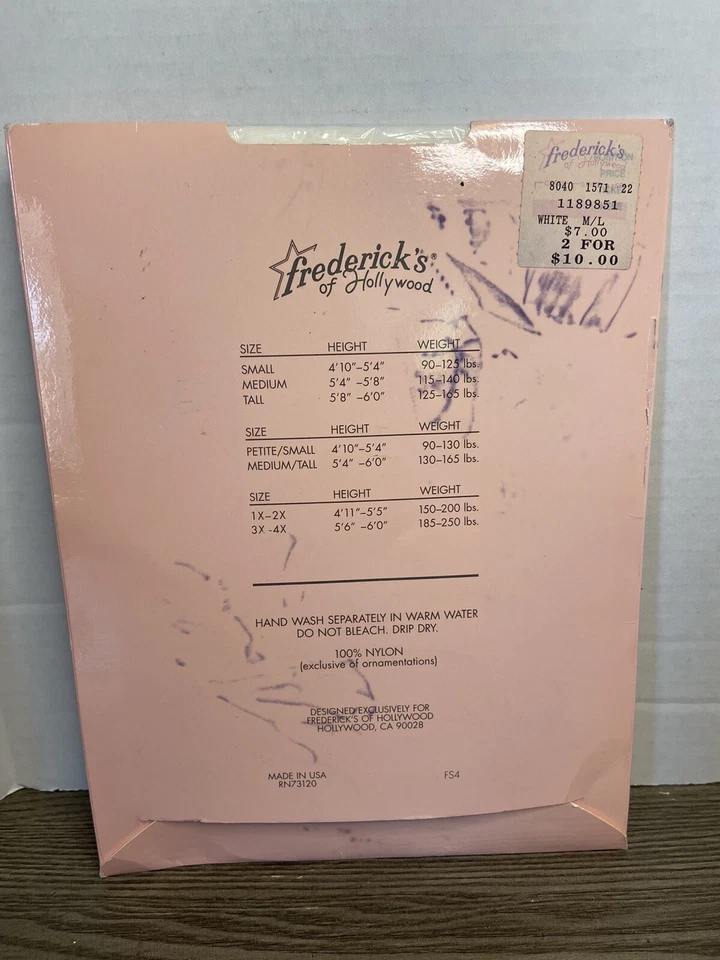 Fredericks of Hollywood Vintage NOS Thigh High Lace Top White Stockings Medium - Image 4 of 4