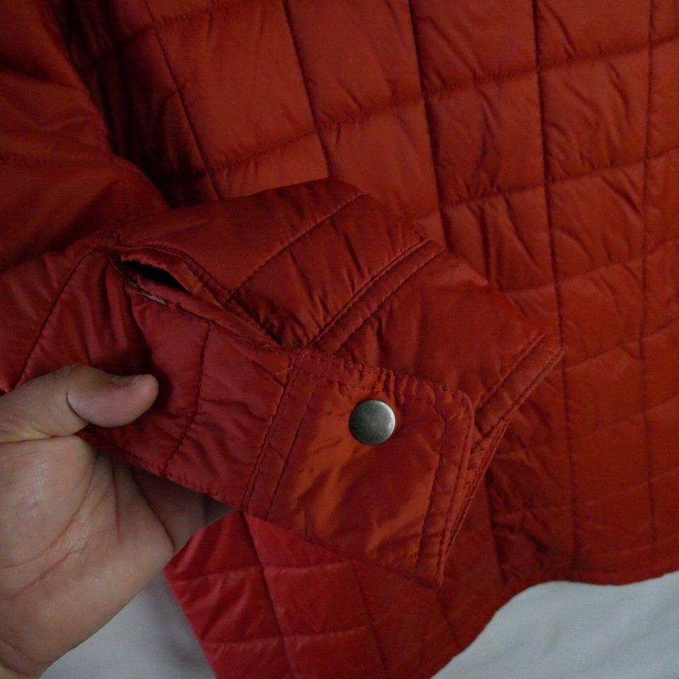 St. John's Bay Women's Size XL Button Up Quilted Light Jacket Red Rust