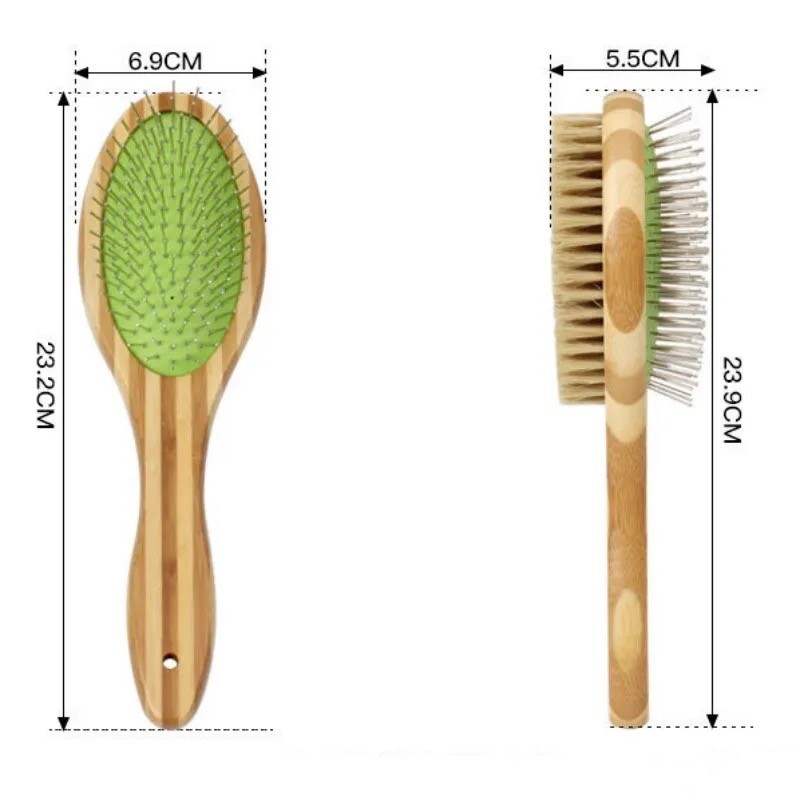 NEW Double Side Bristle & Pin Pet Dog Cat Hair Grooming Brush Fur Shedding Tool 