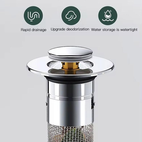 Brass Strainer Spring Core Filter Hair Catcher Sink up Drain Stopper J0I9 - Picture 14 of 19