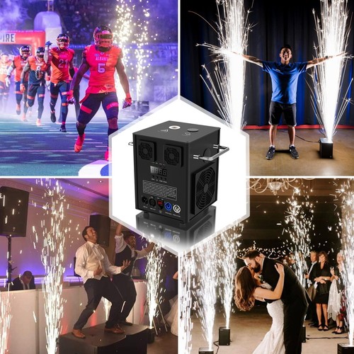 2x 750W Sparkular Funkenmaschine Cold Spark Machine DMX Hochzeit DJ Weihnachten - Afbeelding 22 van 43