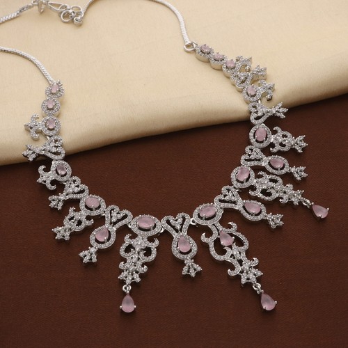 Elegant Cz Braut Halskette und Ohrringe Im Set Mehrere Farben für Damen - Bild 105 von 110