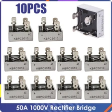 10PCS 1000V 50A Metal Case Single Phase Diode Bridge Rectifier KBPC5010
