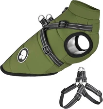 Ossxixo Waterproof Dog Coat with Complete Harness, Warm Dog Jacket