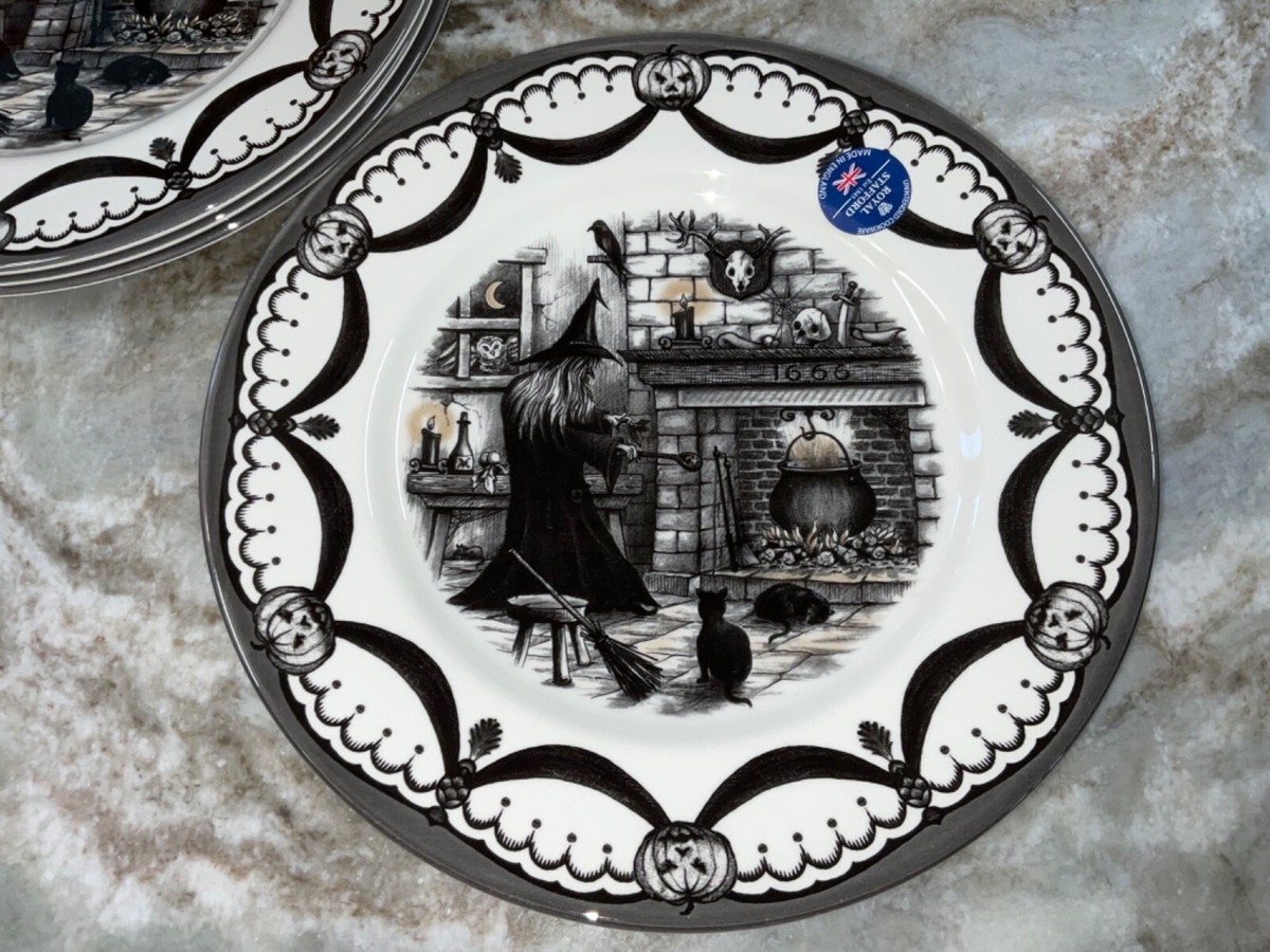 Halloween Dinner Plates Wicked Witches Brew Set Of 4 Royal