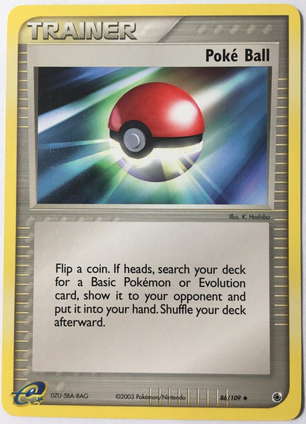 POKEMON POKE BALL 86/109 EX RUBY & SAPPHIRE UNCOMMON NEAR MINT