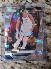 2024 Panini Prizm WNBA - Kiah Stokes #122 Ice Prizm Las Vegas Aces