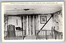 Section of Old Mission Church La Pointe Madeline Island Wisconsin Postcard