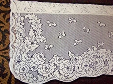  Lace Window Valance White  Floral design  20"L x 60" W