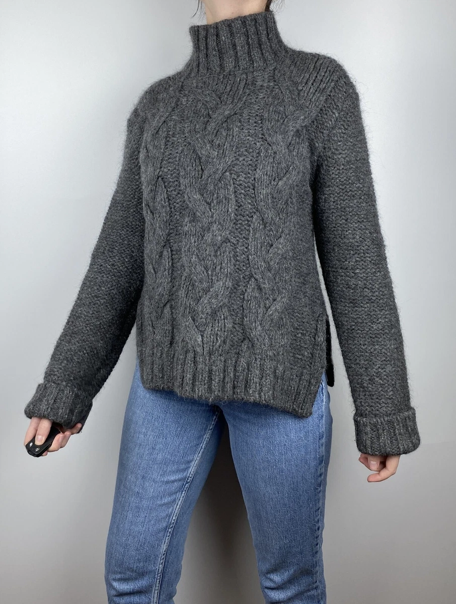 Ganni Alpaca Blend Wool Knit Turtleneck Women s Sweater Made in