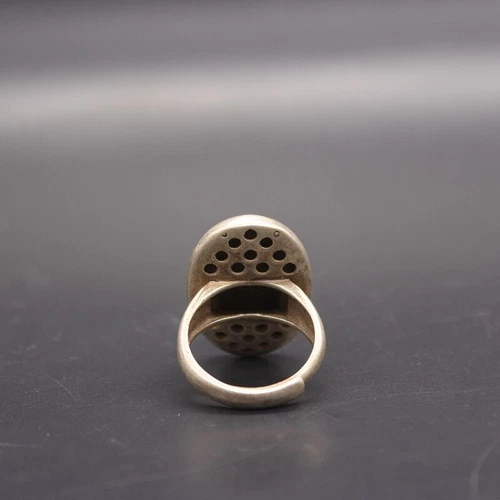 Chinese copper tibet silver buddha figure Statues jewel gift ring - Picture 5 of 7