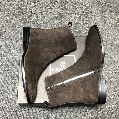 Hombres British Chelsea Botines Gamuza Real Cuero Zapatos Negocios Fiesta Cremallera - Imagen 12 de 38