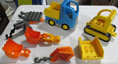 Lego Duplo Construction Lot Dump Truck Crane w Accessories