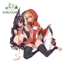 EARLFAMILY 5.1" Sexy Anime Girls Car Decals Personality Vinyl Auto Body Stickers