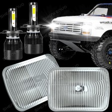 Pair 7x6 5x7 Rectangle Led Headlights H4 For Sterling Truck Lt9500 1999-2008