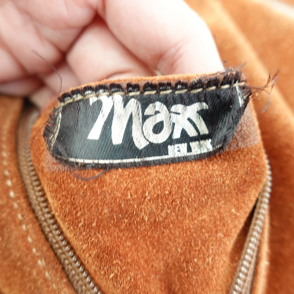 Cartera de cuero de cocodrilo mendigo DE COLECCIÓN marrón cocodrilo gamuza bandolera bolsa Maxx Foto 3 de 4