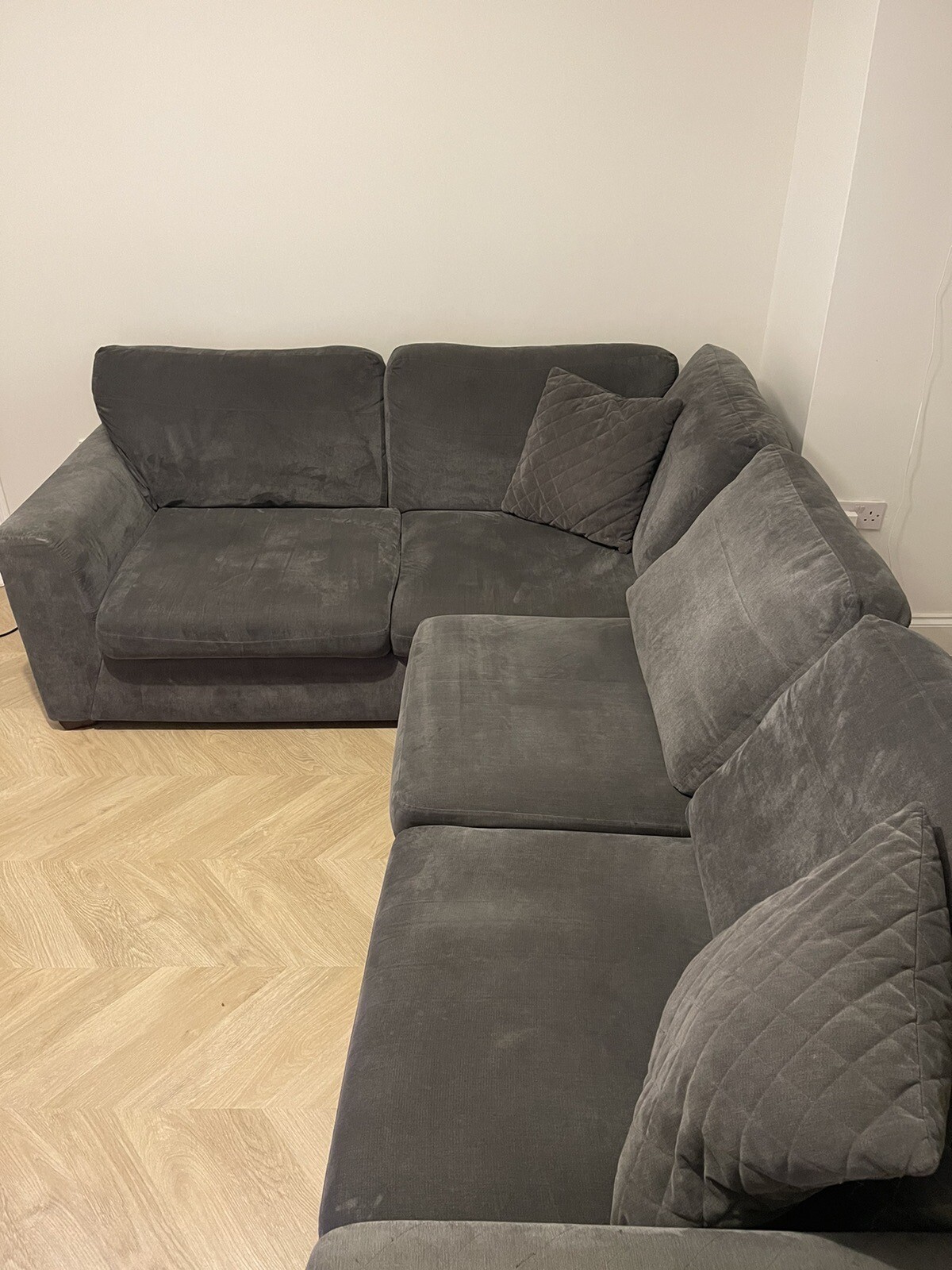 Charcoal Grey L Shaped 5 Seater Sofa With Built In Double Bed eBay