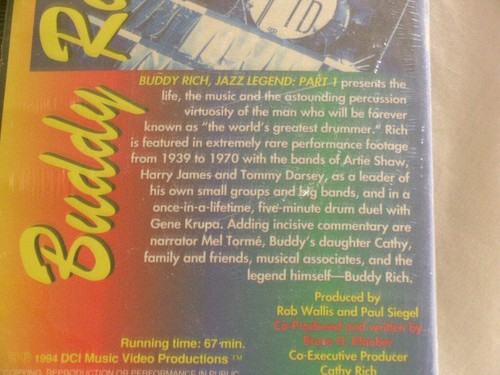 BUDDY RICH Jazz Legend Part 1 1917-1970 Mel Torme Artie Shaw SEALED NEW VHS tape - Picture 3 of 3