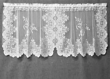 Heritage Lace Floriade White 58" x 24" Window Split Tier Kitchen Bedroom