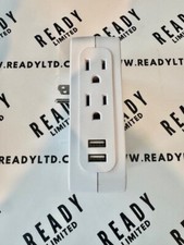 GE Pro 5-Outlet Extender with 2 USB Ports 5 3 Prong Plugs Surge Protector