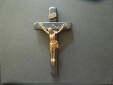 J1828 ANTIQUE PRIEST/MONK CROSS/PENDANT  BRONZE/BRASS CORPUS WOOD SEE D