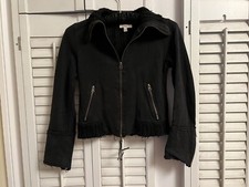 Mango-Mng-Black Cable Knit Cardigan-fabric On Front-2x Zip Pockets-Size S/10