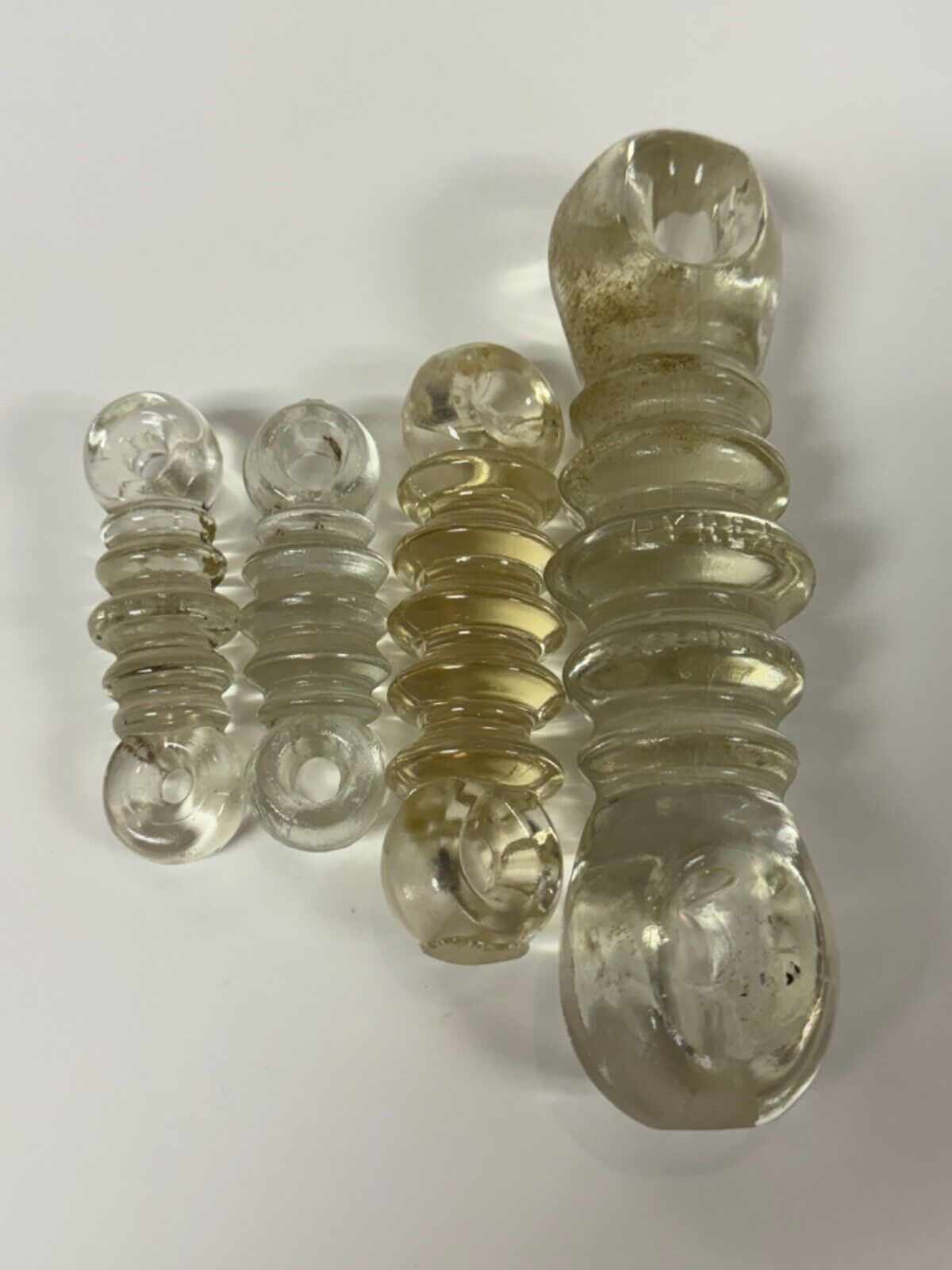 Group of Various Radio Glass Strain Insulators, small to LARGE