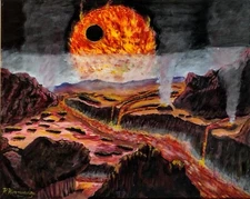 Sun Mercury and Venues oil painting 16x20in.