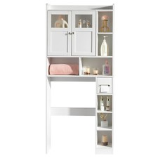 2 Doors Bathroom Cabinet with 2 Adjustable Panels 1 Drawer 3 Side Shelves