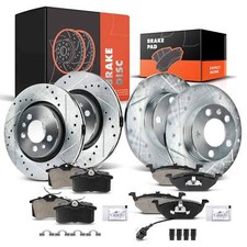 Front & Rear Drilled Brake Rotors+Brake Pads ...
